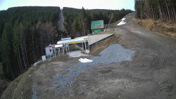 Modrá sjezdovka - dojezd k lanové dráze