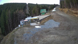 Modrá sjezdovka - dojezd k lanové dráze