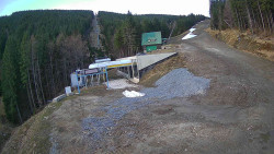 Modrá sjezdovka - dojezd k lanové dráze