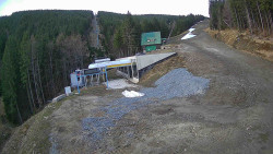 Modrá sjezdovka - dojezd k lanové dráze