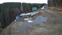 Modrá sjezdovka - dojezd k lanové dráze