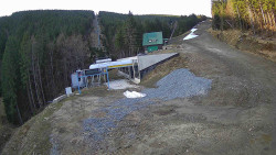 Modrá sjezdovka - dojezd k lanové dráze