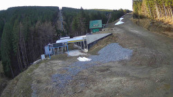 Modrá sjezdovka - dojezd k lanové dráze