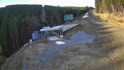 Modrá sjezdovka - dojezd k lanové dráze