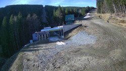 Modrá sjezdovka - dojezd k lanové dráze