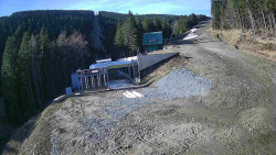 Modrá sjezdovka - dojezd k lanové dráze