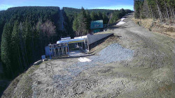 Modrá sjezdovka - dojezd k lanové dráze