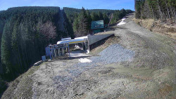 Modrá sjezdovka - dojezd k lanové dráze