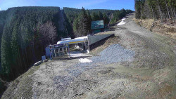 Modrá sjezdovka - dojezd k lanové dráze