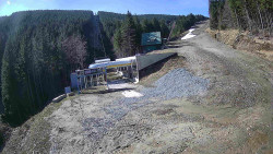 Modrá sjezdovka - dojezd k lanové dráze