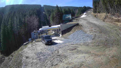 Modrá sjezdovka - dojezd k lanové dráze