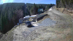 Modrá sjezdovka - dojezd k lanové dráze