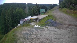 Modrá sjezdovka - dojezd k lanové dráze
