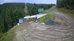 Modrá sjezdovka - dojezd k lanové dráze
