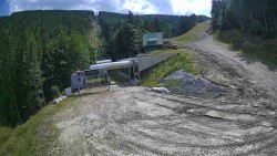 Blue ski slope – run to the cable car station