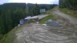 Blaue Skipiste – Abfahrt zur Seilbahnstation