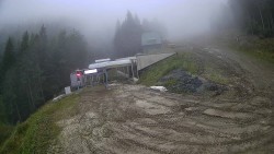 Modrá sjezdovka - dojezd k lanové dráze
