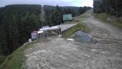 Modrá sjezdovka - dojezd k lanové dráze