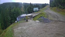 Modrá sjezdovka - dojezd k lanové dráze