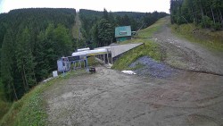 Modrá sjezdovka - dojezd k lanové dráze