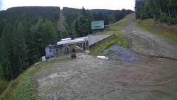 Modrá sjezdovka - dojezd k lanové dráze
