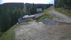 Modrá sjezdovka - dojezd k lanové dráze