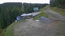 Modrá sjezdovka - dojezd k lanové dráze