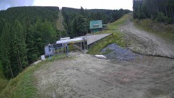 Modrá sjezdovka - dojezd k lanové dráze