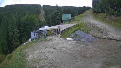 Modrá sjezdovka - dojezd k lanové dráze