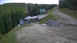 Modrá sjezdovka - dojezd k lanové dráze
