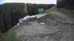 Modrá sjezdovka - dojezd k lanové dráze