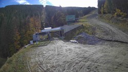 Modrá sjezdovka - dojezd k lanové dráze