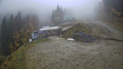 Modrá sjezdovka - dojezd k lanové dráze