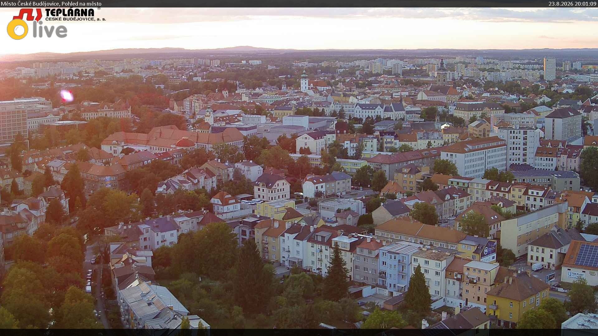 Aktuální webkamera České Budějovice – pohled na město