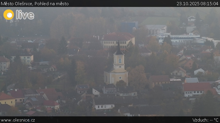 Město Olešnice - Pohled na město - 23.10.2025 v 08:15 Město Olešnice - Pohled na město - 23.10.2025 v 08:15
