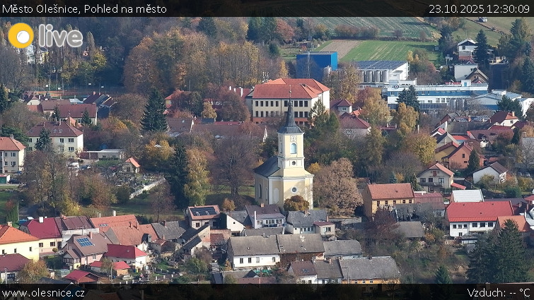 Město Olešnice - Pohled na město - 23.10.2025 v 12:30 Město Olešnice - Pohled na město - 23.10.2025 v 12:30