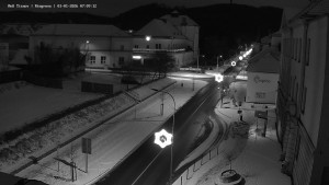 Město Tišnov - Riegerova ulice - 1.1.2026 v 07:15 Město Tišnov - Riegerova ulice - 1.1.2026 v 07:15