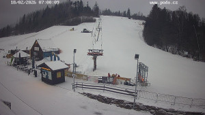 Skiareál Hodonín u Kunštátu - Sjezdovka - 18.2.2026 v 07:00 Skiareál Hodonín u Kunštátu - Sjezdovka - 18.2.2026 v 07:00