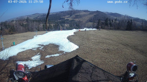 Skiareál Hodonín u Kunštátu - Sjezdovka, panorama východ - 7.3.2026 v 11:30 Skiareál Hodonín u Kunštátu - Sjezdovka, panorama východ - 7.3.2026 v 11:30