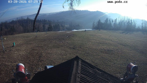 Skiareál Hodonín u Kunštátu - Sjezdovka, panorama východ - 20.3.2026 v 07:30 Skiareál Hodonín u Kunštátu - Sjezdovka, panorama východ - 20.3.2026 v 07:30