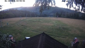 Skiareál Hodonín u Kunštátu - Sjezdovka, panorama východ - 24.6.2026 v 04:45 Skiareál Hodonín u Kunštátu - Sjezdovka, panorama východ - 24.6.2026 v 04:45