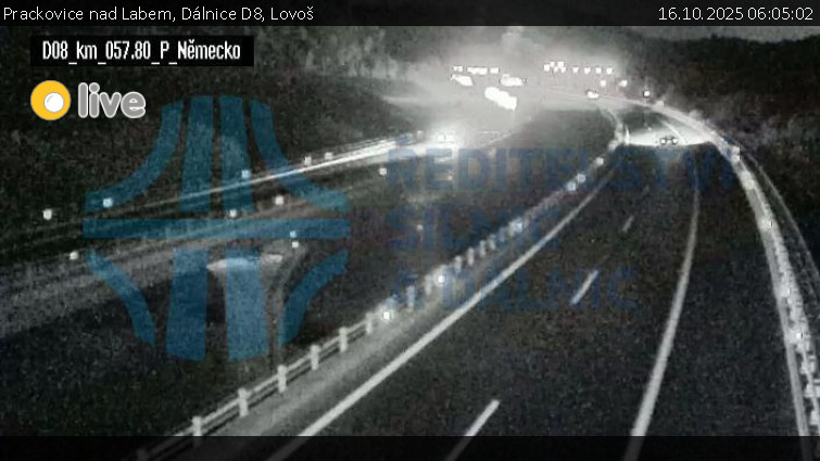 Prackovice nad Labem - Dálnice D8, Lovoš - 16.10.2025 v 06:05 Prackovice nad Labem - Dálnice D8, Lovoš - 16.10.2025 v 06:05