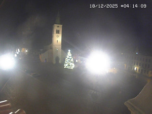 Město Kašperské Hory - Náměstí, koste sv. Markéty - 18.12.2025 v 03:15 Město Kašperské Hory - Náměstí, koste sv. Markéty - 18.12.2025 v 03:15