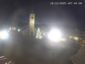 Město Kašperské Hory - Náměstí, koste sv. Markéty - 18.12.2025 v 06:45 Město Kašperské Hory - Náměstí, koste sv. Markéty - 18.12.2025 v 06:45