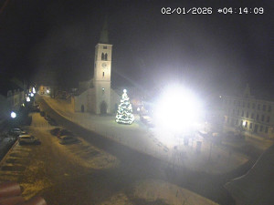 Město Kašperské Hory - Náměstí, koste sv. Markéty - 2.1.2026 v 03:15 Město Kašperské Hory - Náměstí, koste sv. Markéty - 2.1.2026 v 03:15