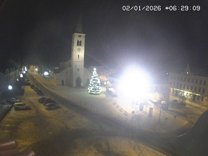 Město Kašperské Hory - Náměstí, koste sv. Markéty - 2.1.2026 v 05:30 Město Kašperské Hory - Náměstí, koste sv. Markéty - 2.1.2026 v 05:30