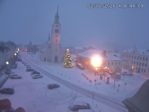 Město Kašperské Hory - Náměstí, koste sv. Markéty - 2.1.2026 v 07:45 Město Kašperské Hory - Náměstí, koste sv. Markéty - 2.1.2026 v 07:45