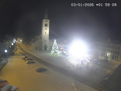 Náměstí, koste sv. Markéty