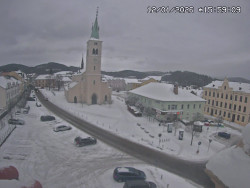 Náměstí, koste sv. Markéty