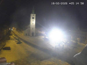 Město Kašperské Hory - Náměstí, koste sv. Markéty - 18.2.2026 v 04:15 Město Kašperské Hory - Náměstí, koste sv. Markéty - 18.2.2026 v 04:15